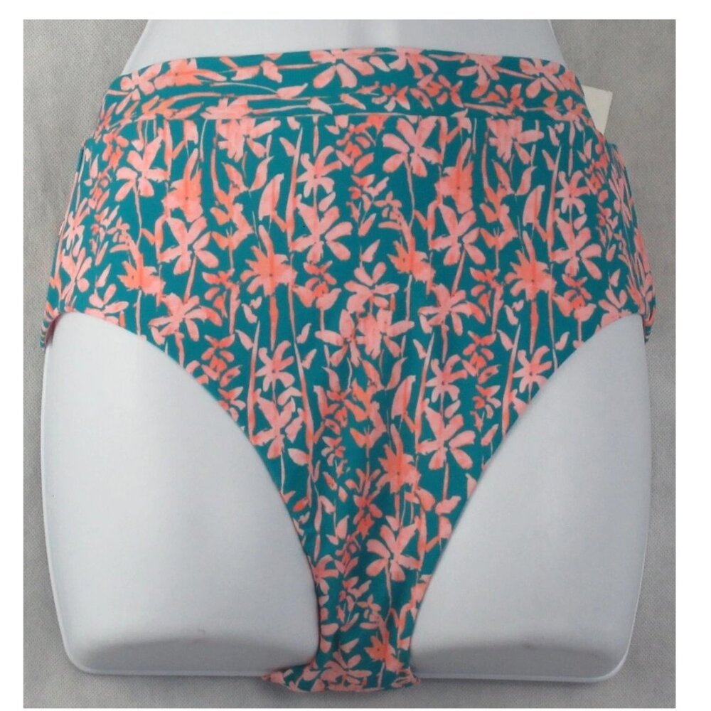 Raisins Juniors High-Waisted Bikini Bottom Swimsuit, Floral Multi, Small